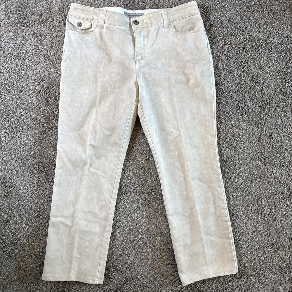 Chico's‎ Women's Platinum Denim Jeans Beige Plus Size 2/14